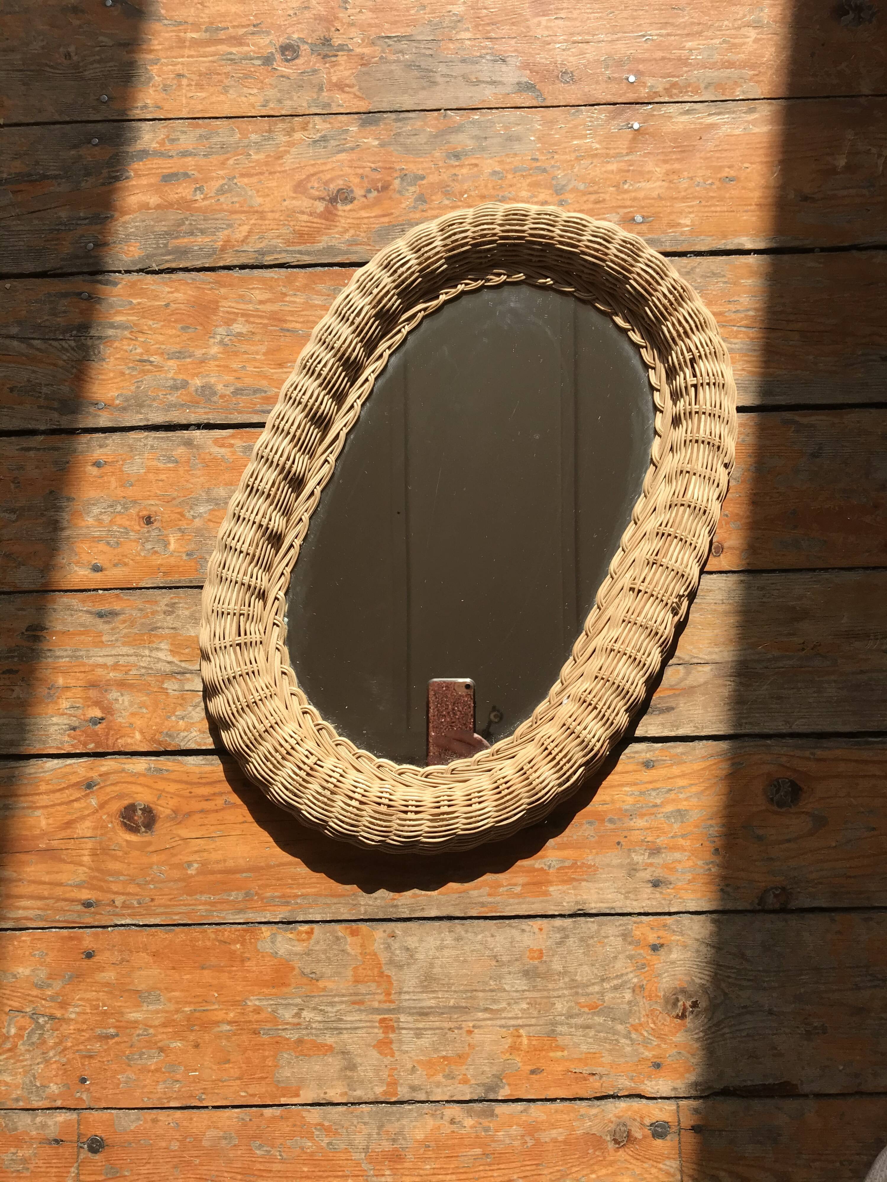 Rattan mirror