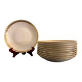 10 hollow porcelain plates from Limoges Bernardaud, gilded Greek decoration, twentieth century