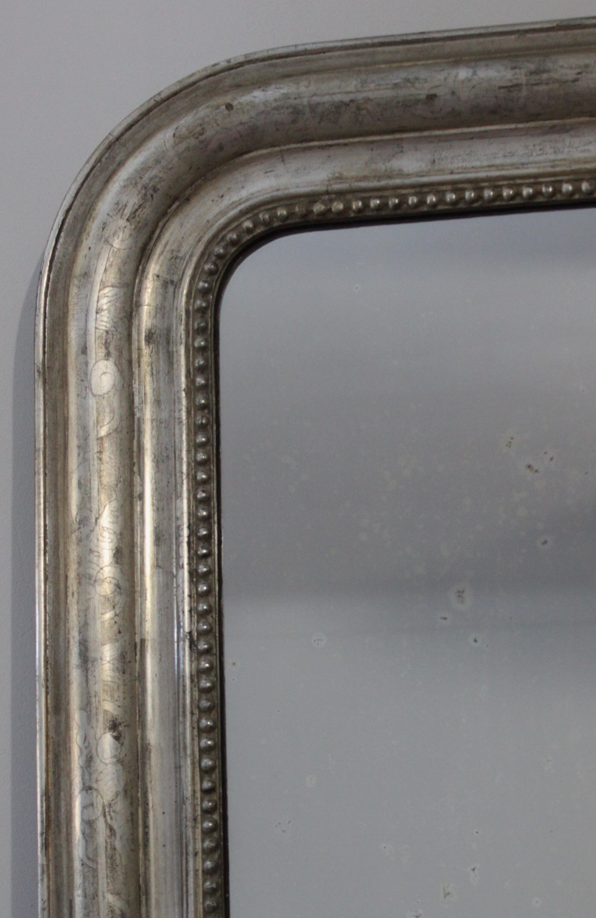 Louis Philippe silver mirror - 110 X 80 cm