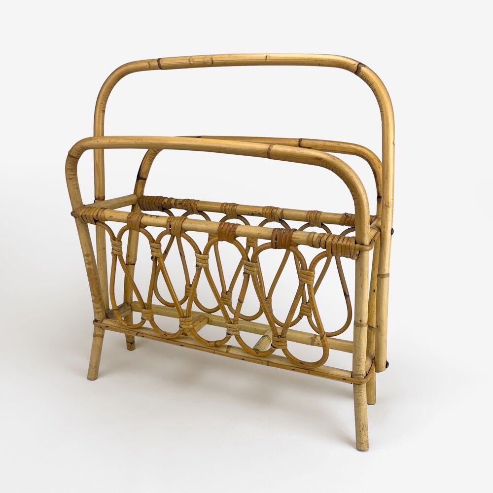 Rattan magazine holders in the 60s