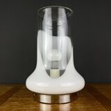 Vintage table lamp in white glass, Italy, 1970s