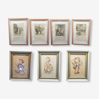 4 Poulbot paintings 3 other Hc 1 lot €120