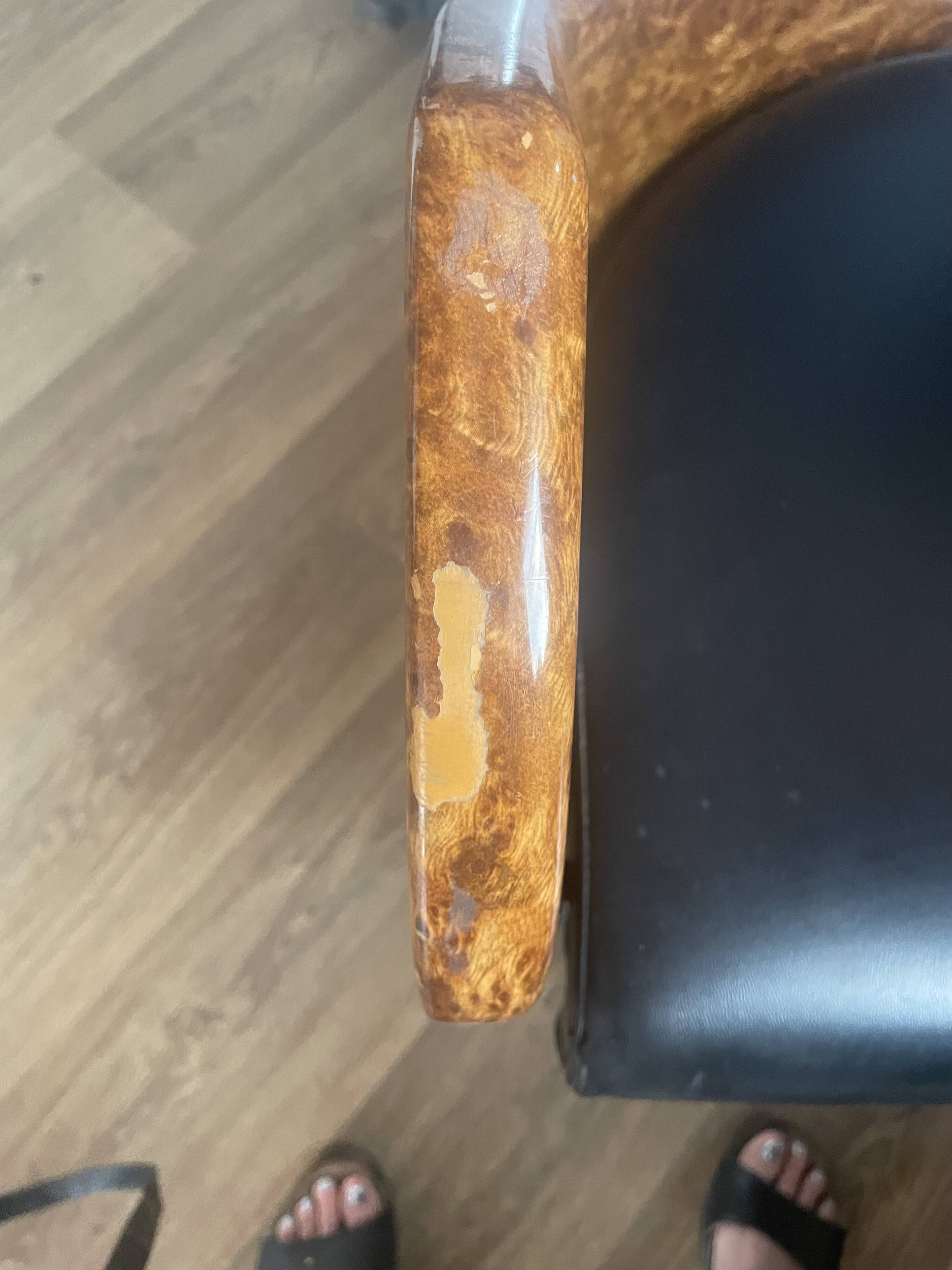 Fauteuil de coiffeur vintage Space Age — effet ronce, années 1970