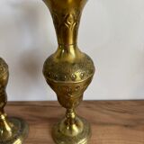 Pair of brass vases