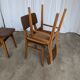 Vintage stol kamnik dining chairs (set of 4): mid-century leather seat