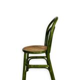 Green rattan wood chairs 1970s