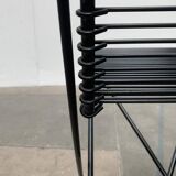 Set of black postmodern Kreuzschwinger chairs by Till Behrens for Schlubach, 1980s.