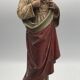 SACRED HEART of Jesus, polychrome plaster religious statue signed 19th century.