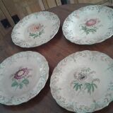 4 Old plates. Flowers. 19th