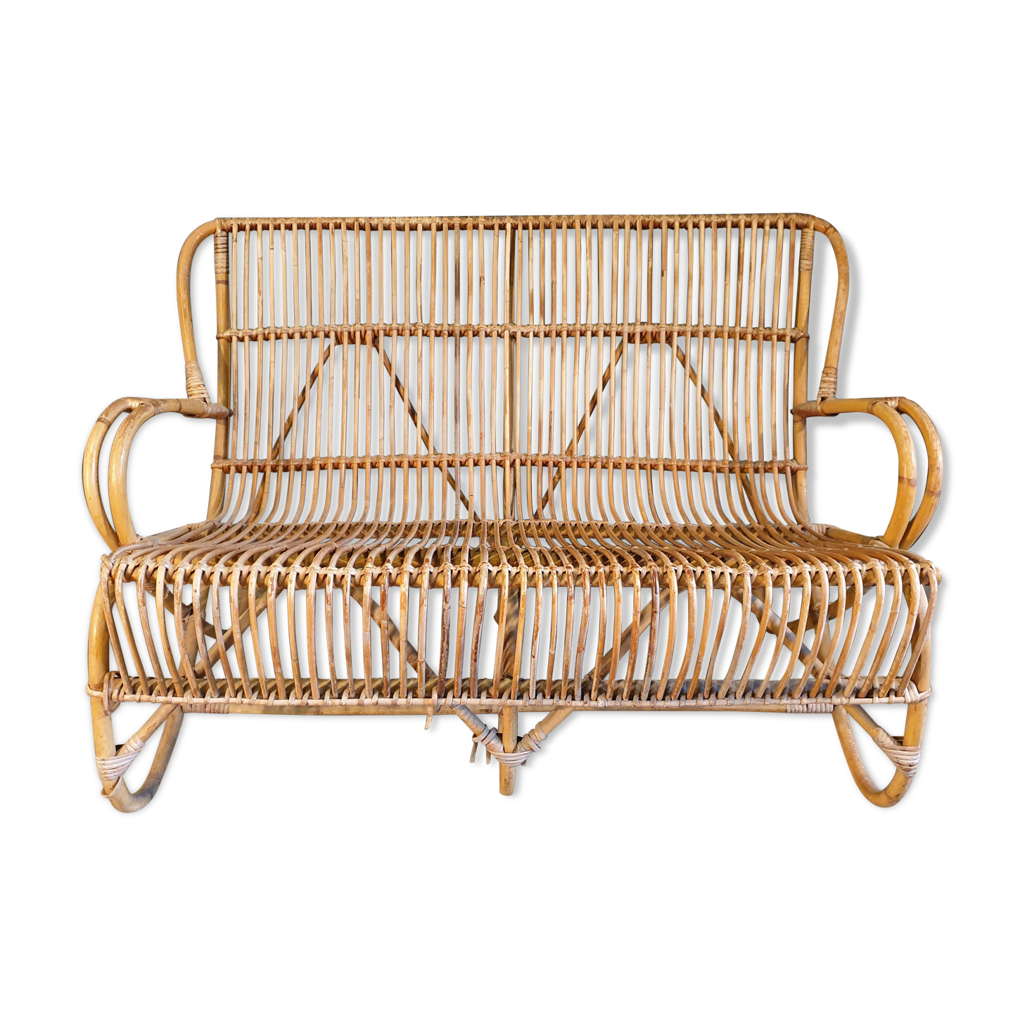 Rattan bench
