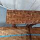 Armchair Sunbathing in wicker rattan wood lounger blue features