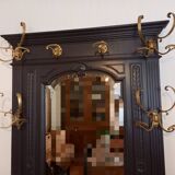 Porte-manteau /Vestiaire ancien revisité, Napoléon III, en noyer peint