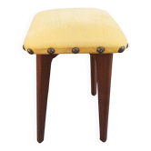 Petit tabouret en bois et tapisserie