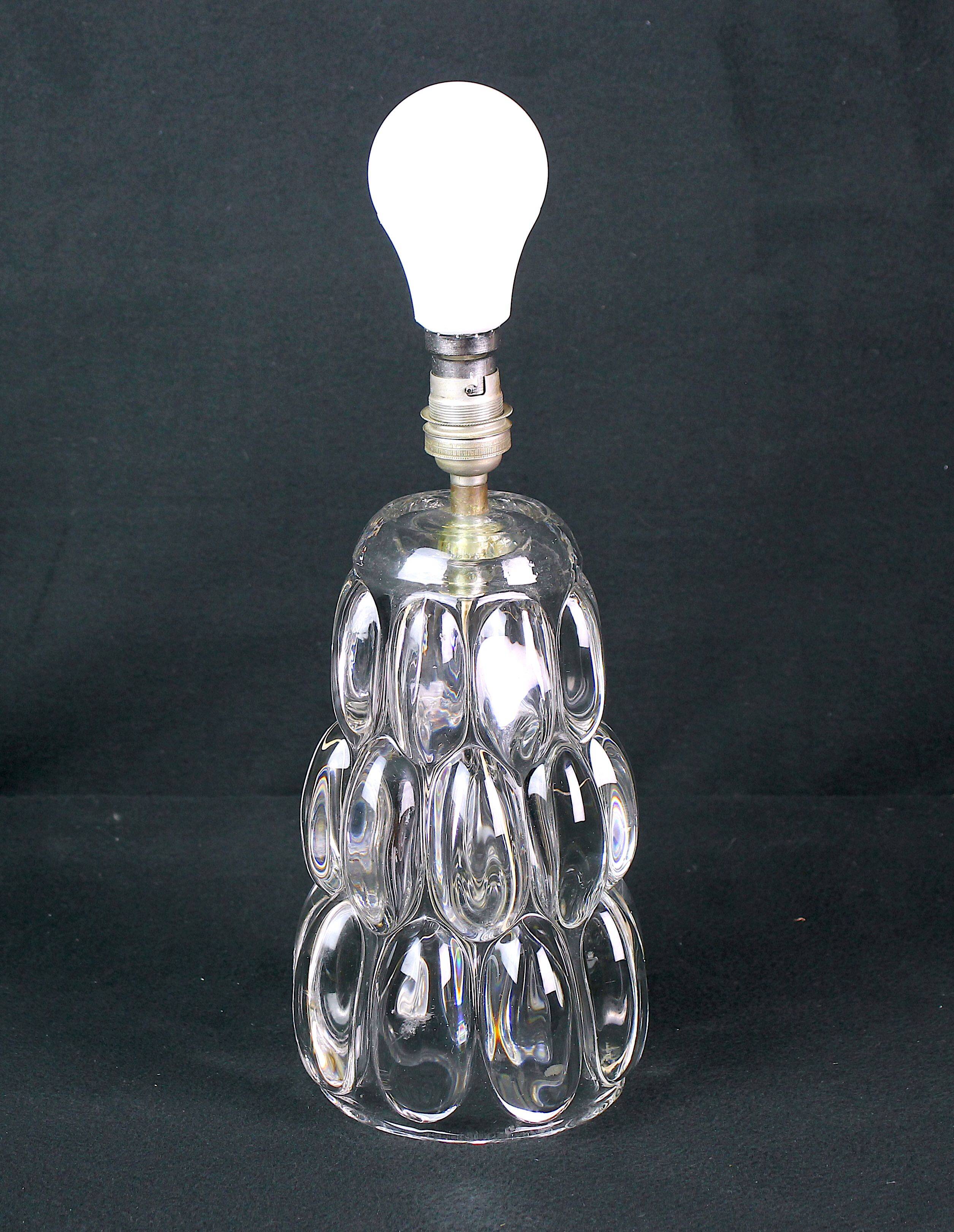 Art Vannes, Crystal Table Lamp, Mid-Century France
