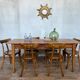 Old farmhouse table early XXth legs spindles solid wood
