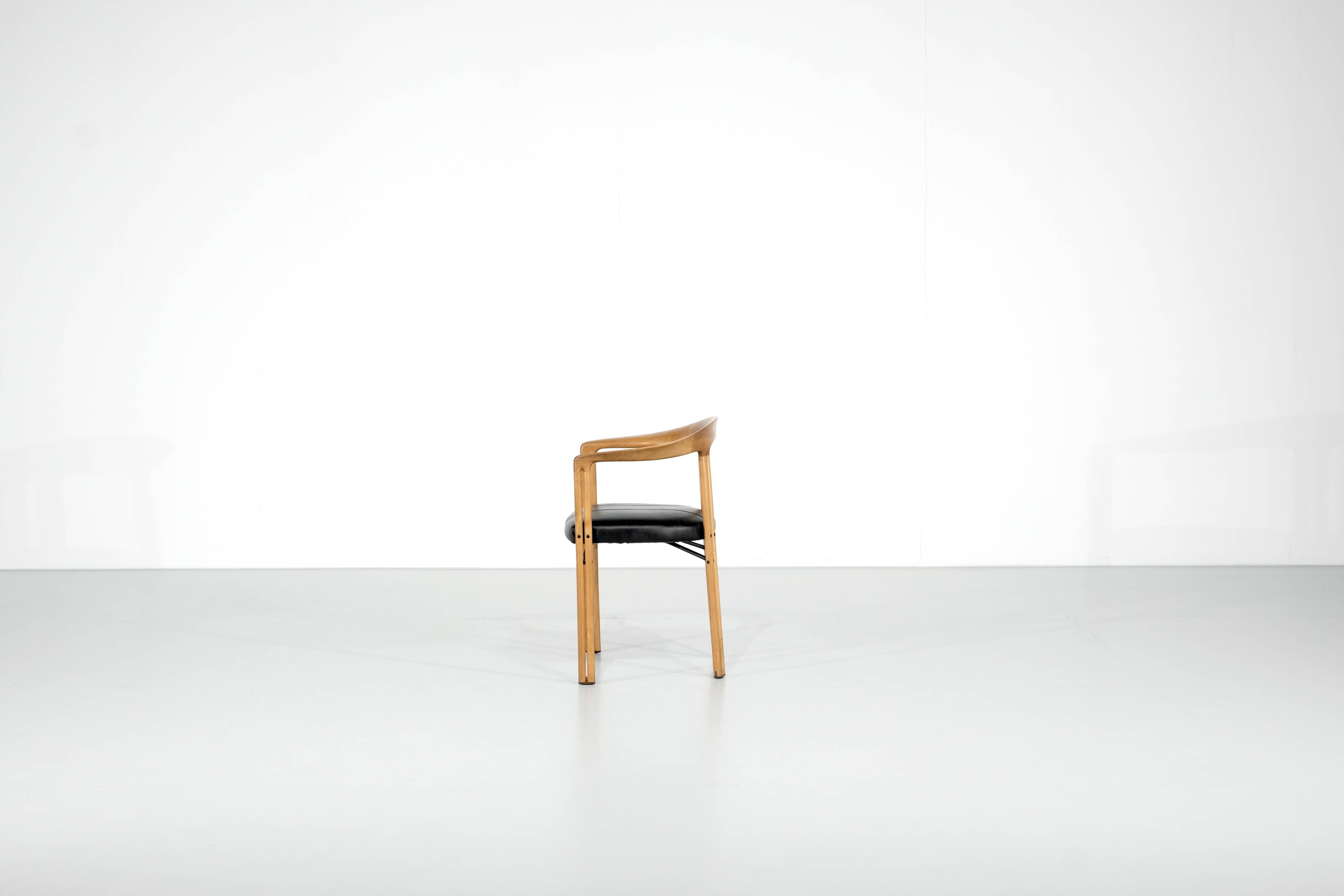 “Ulna” wooden armchair by Franco Poli for Bernini, Italy 1986.