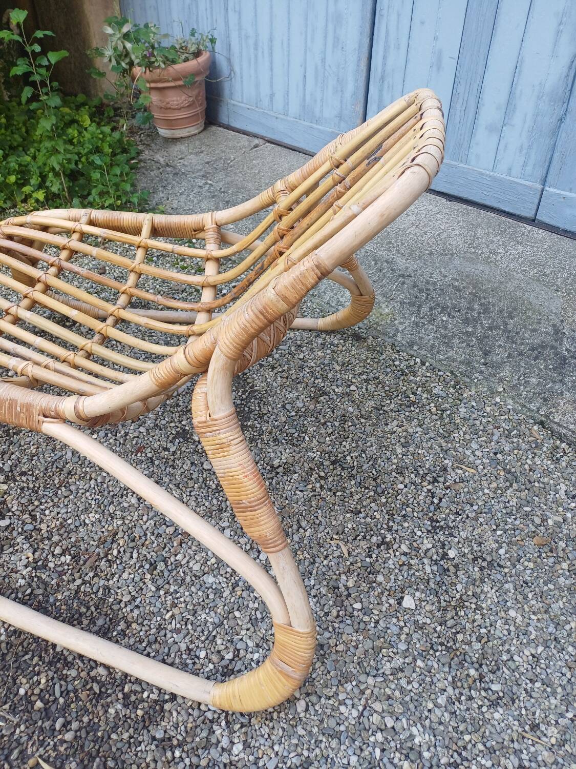Vintage Ikea rattan armchair/lounge chair