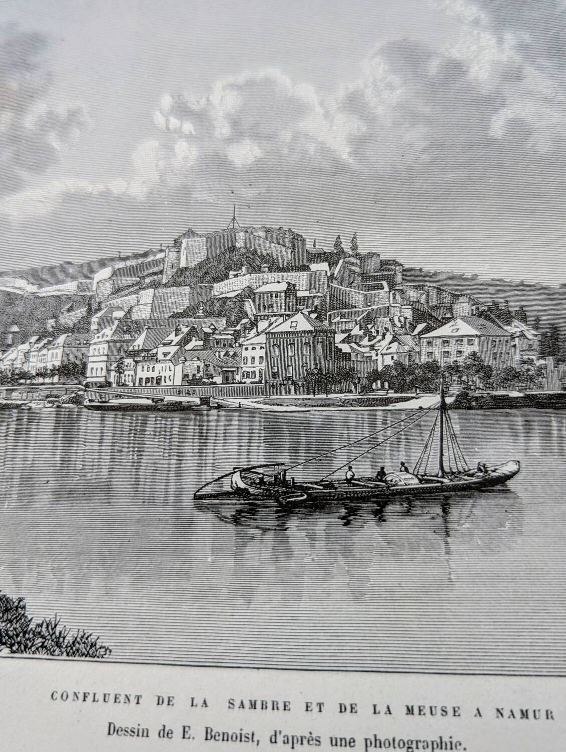 Namur, Belgium, Vintage engraving, 1879.