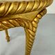 Antique 60s Hollywood Regency gilded and twisted wood table, pedestal table