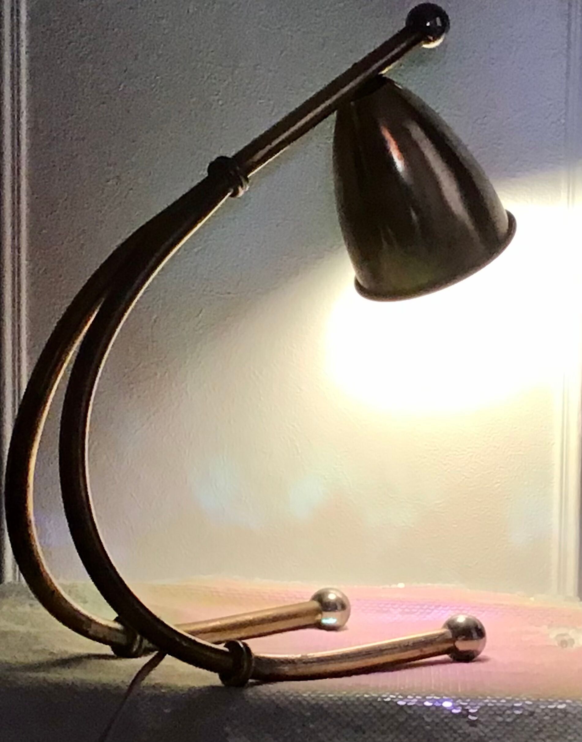 Lampe cocotte laiton doré vintage
