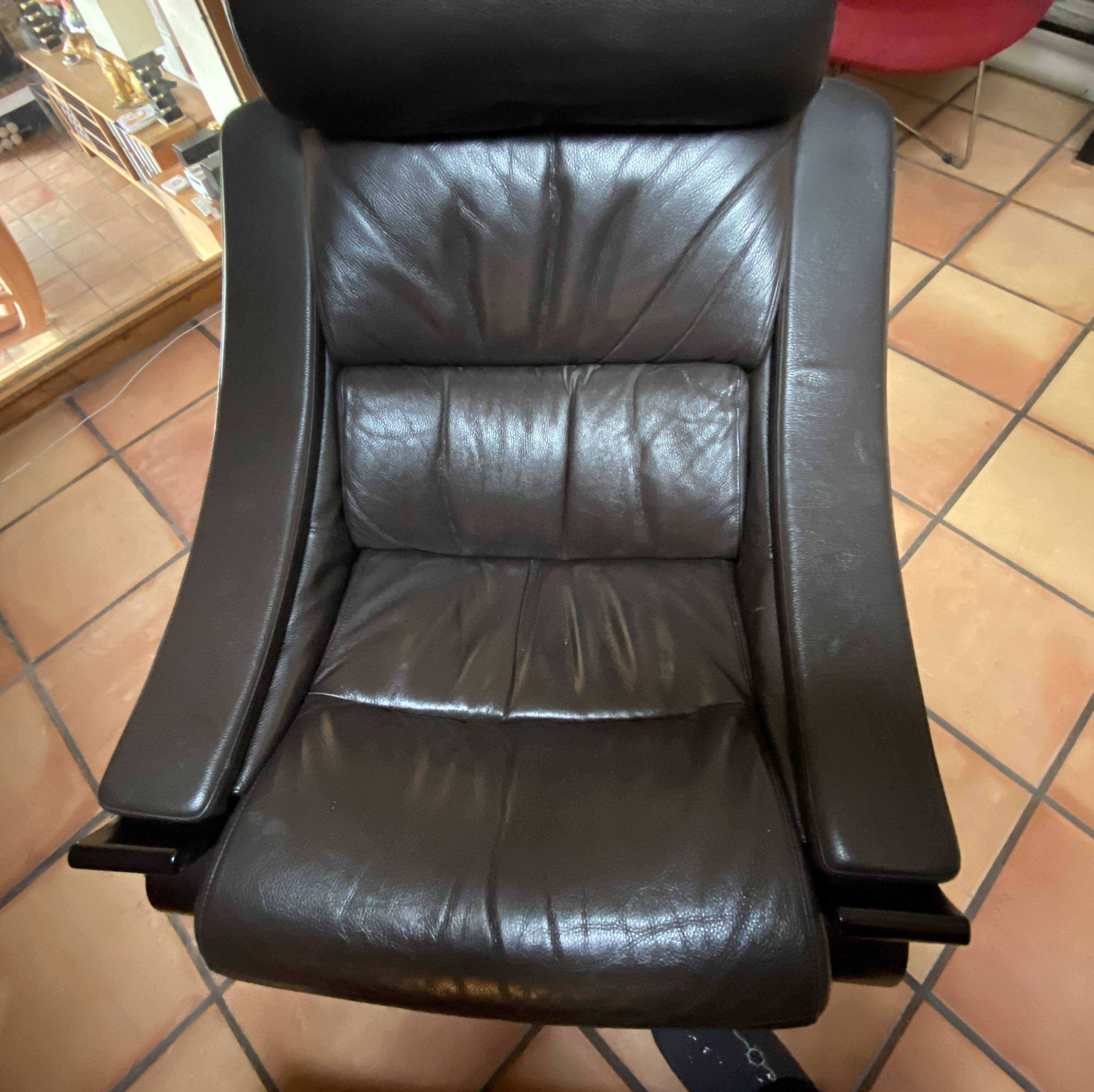 Pair of armchairs and their ottomans by ake fribytter for nelo sweden 1970