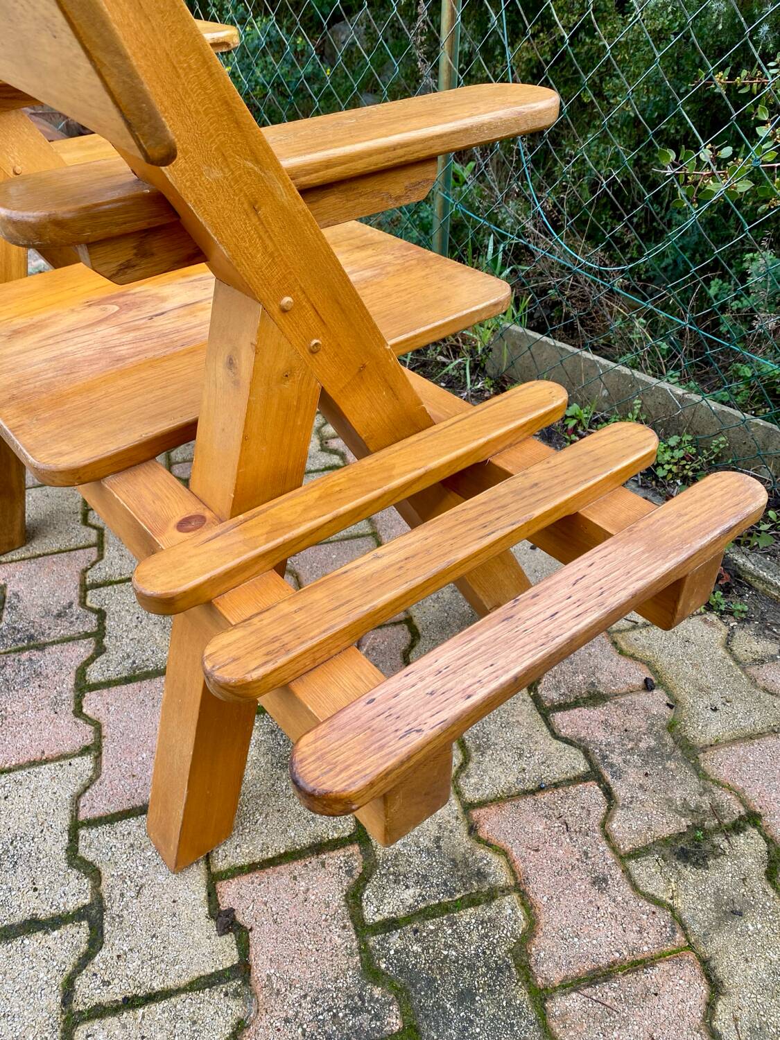 Designer bench in solid oak