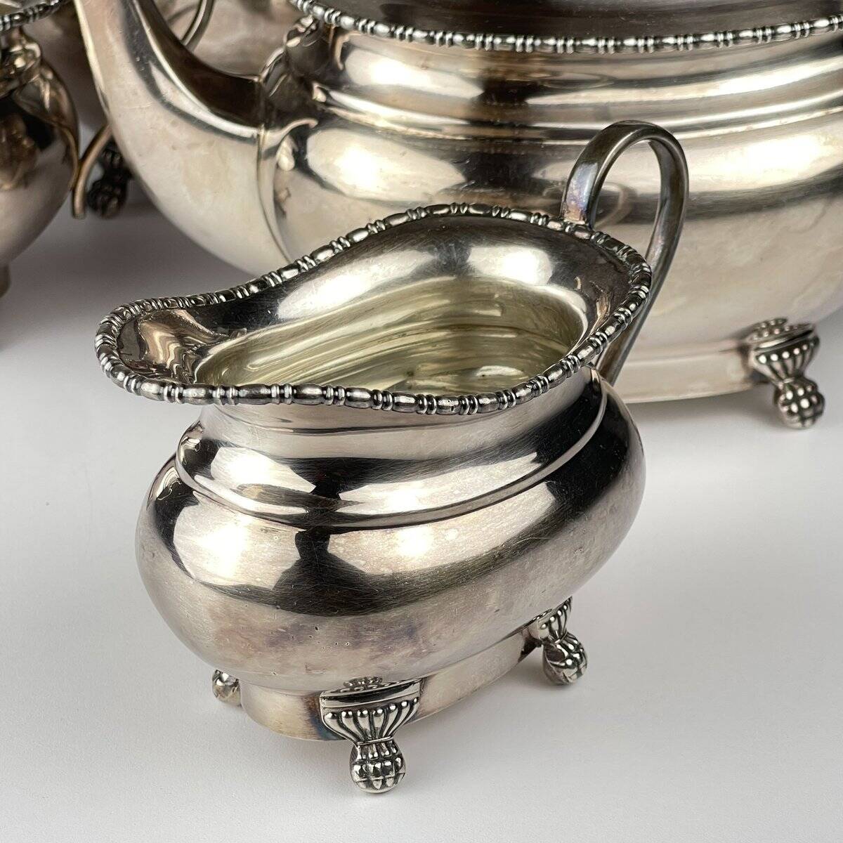 Service à thé en argent, Sheffield, Angleterre, années 1930, set de 4