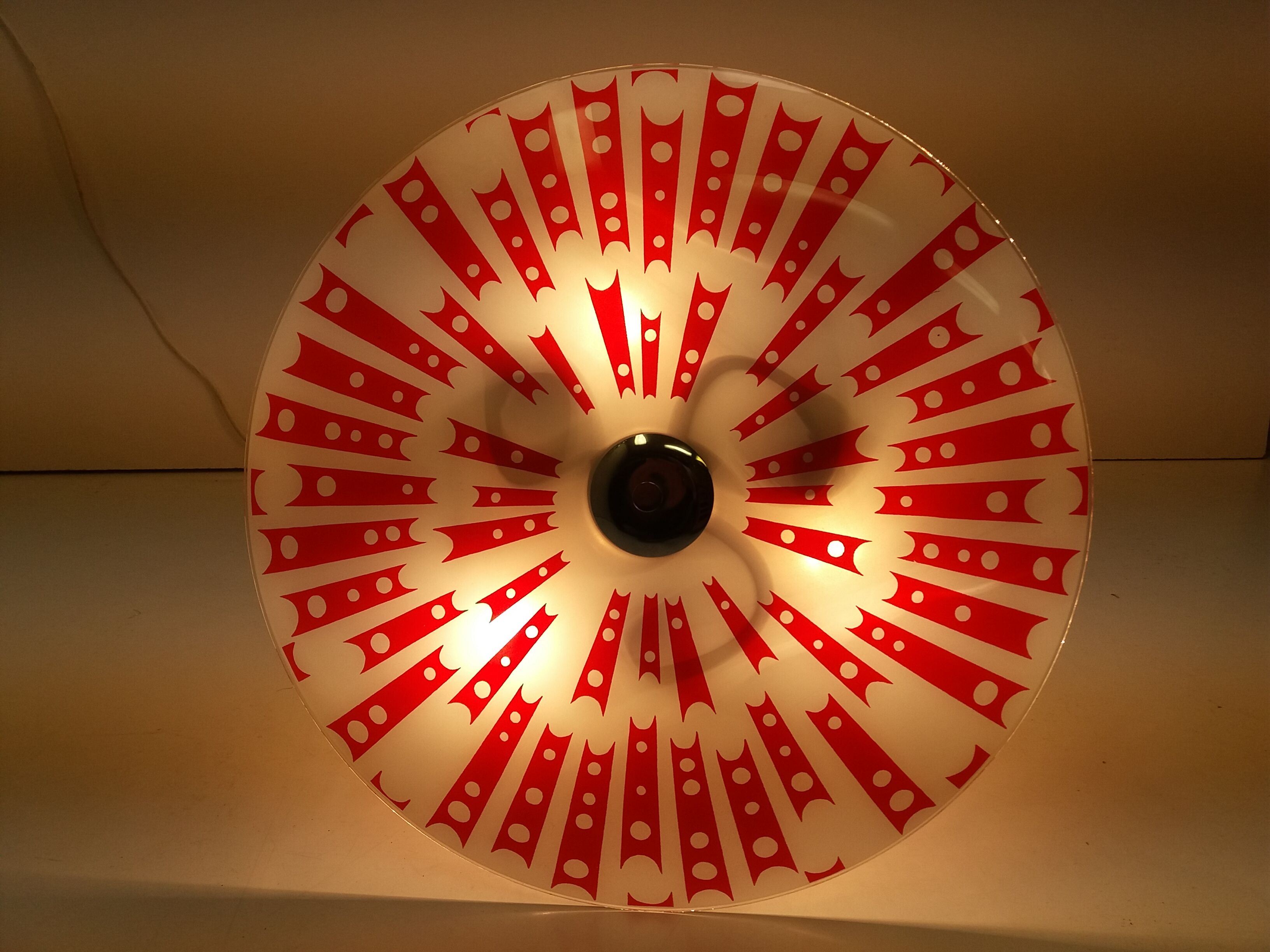 Mid-century design glass pendant/Napako, 1960's.