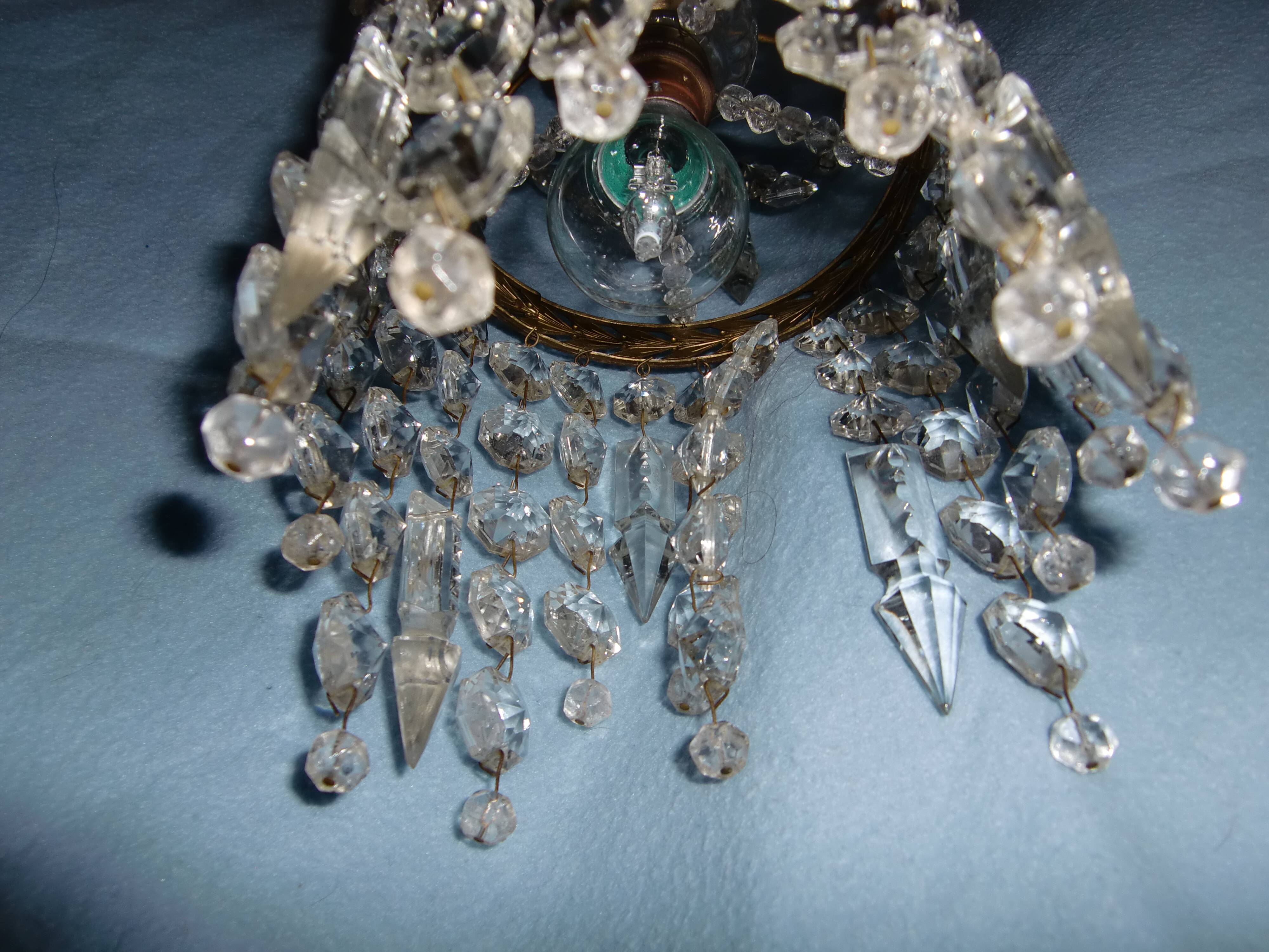 Petit lustre  "Rivière de diamants" en cristal blanc