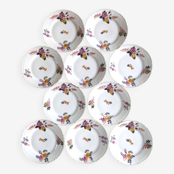 Set of 10 Limoges dessert plates