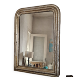Antique Louis Philippe silvered mirror.