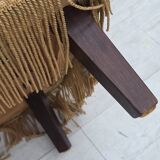 1970s, Danish armchair., original light green furniture velour.