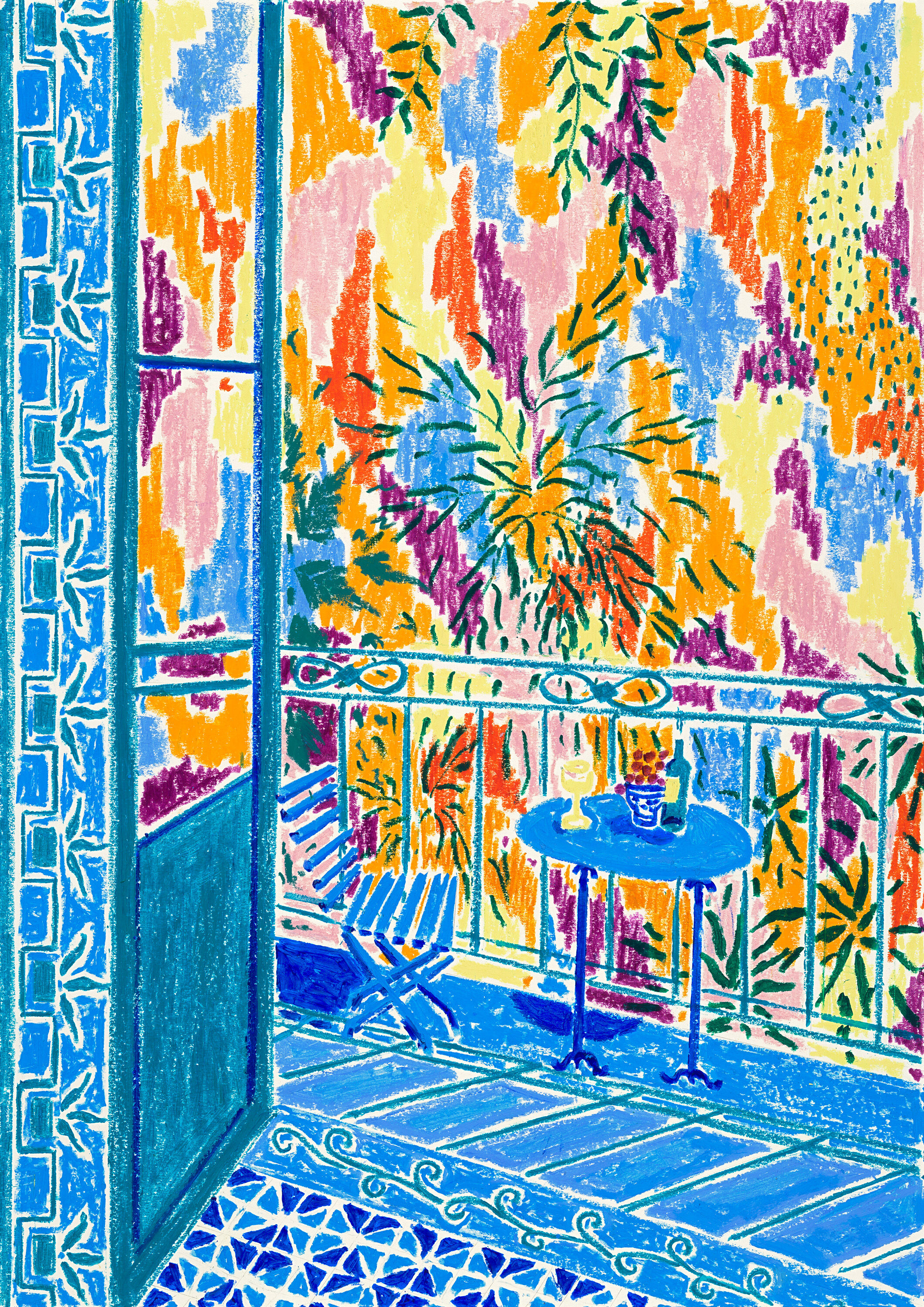 'Dream of Riviera Xii, Balcony to Endless Skies Print'