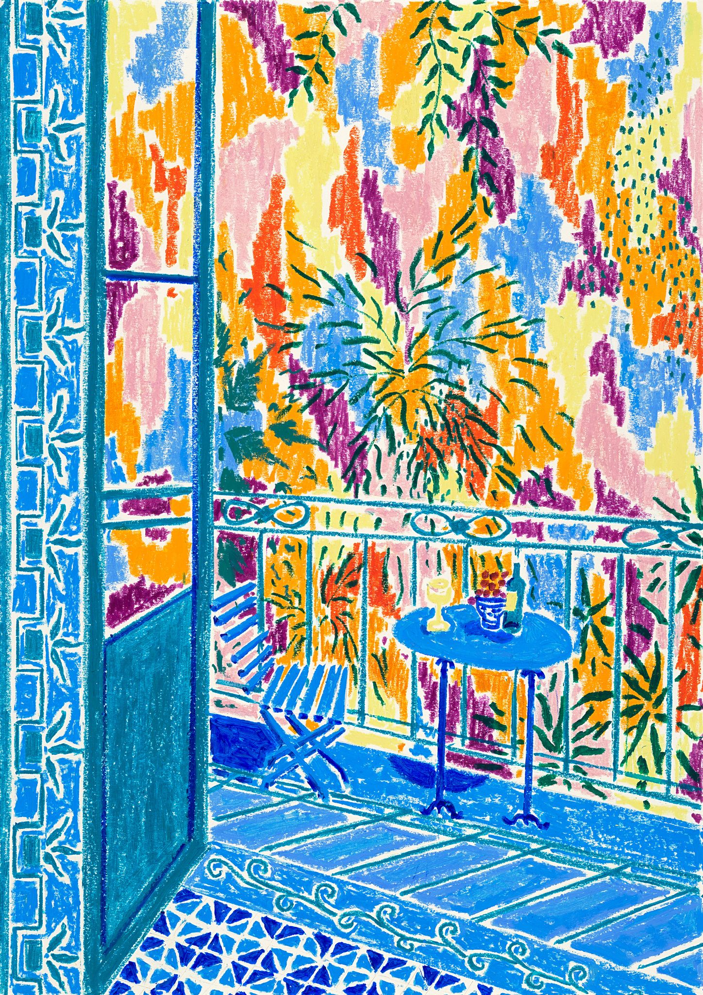 'Dream of Riviera Xii, Balcony to Endless Skies Print'