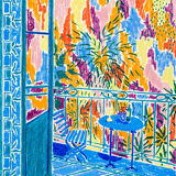 'Dream of Riviera Xii, Balcony to Endless Skies Print'