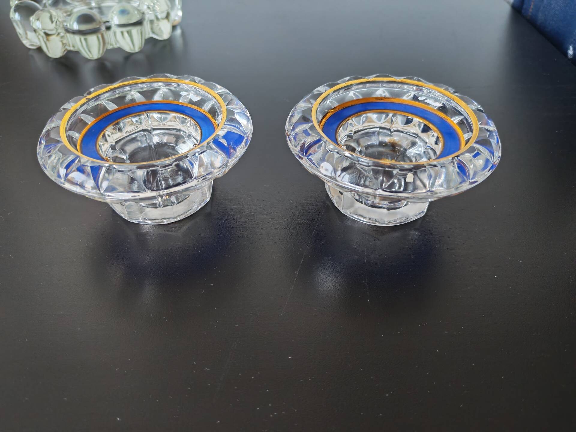 Pair of crystal candle holders, Cristal d'Arques model J. Durand 1980.