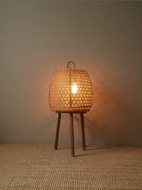 Vintage handmade Scandinavian bohemian country rooster cage lamp