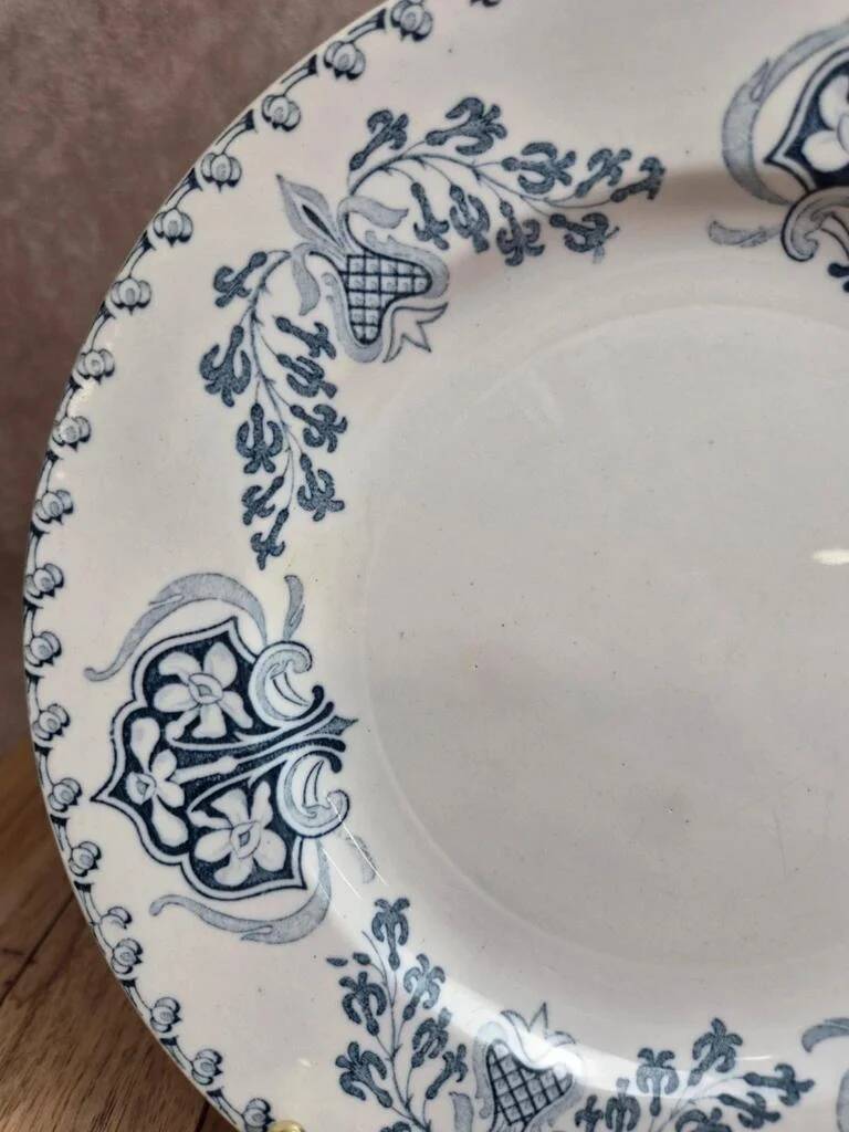 Antique dessert plate K&G Lunéville – Sébastopol model – blue decoration
