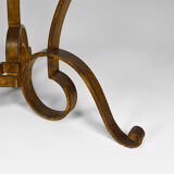 Table basse par Raymond Subes, fer forgé doré et marbre, France, circa 1935