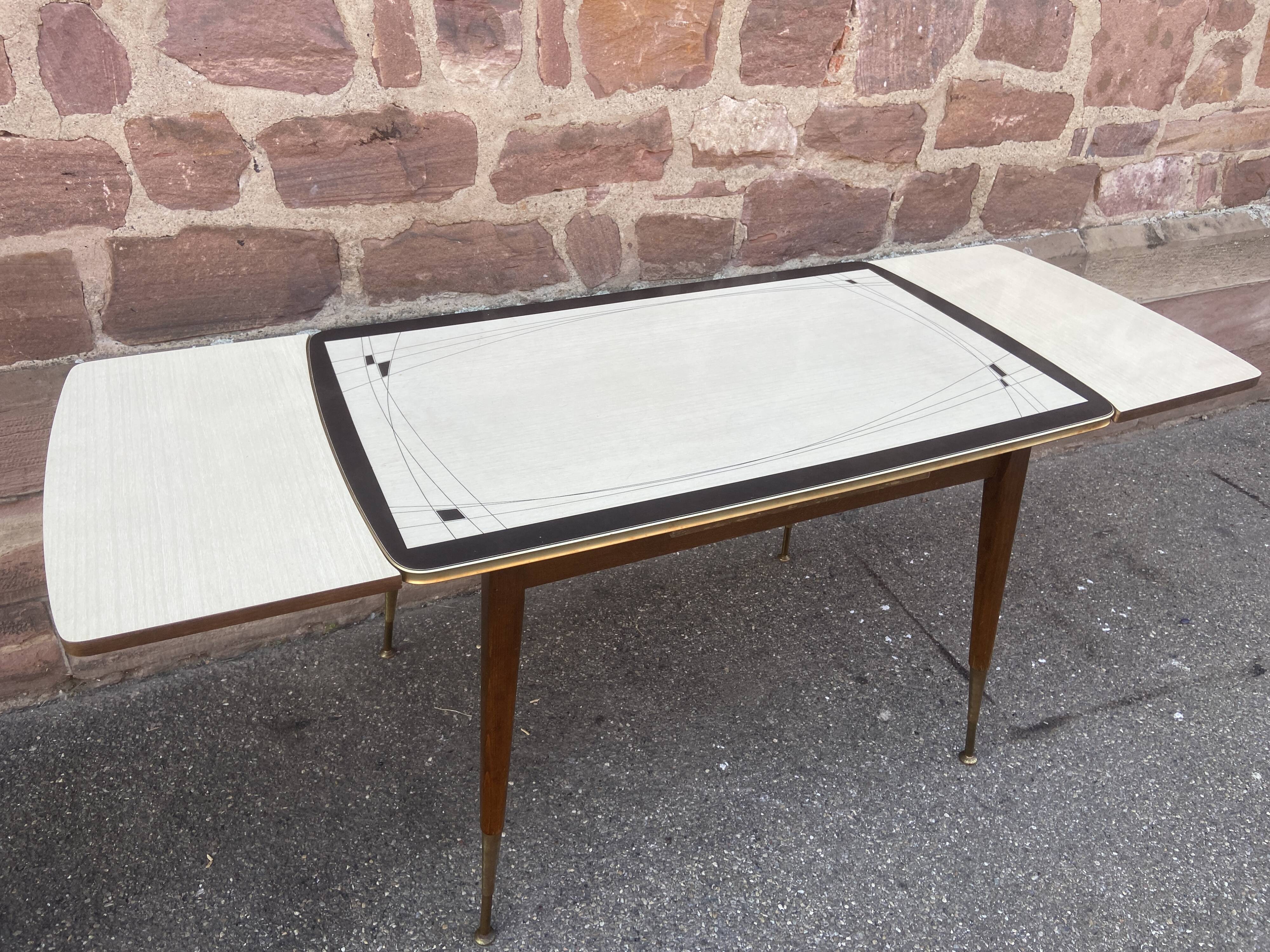 Vintage table with dining room or living room system formica extensions 1960