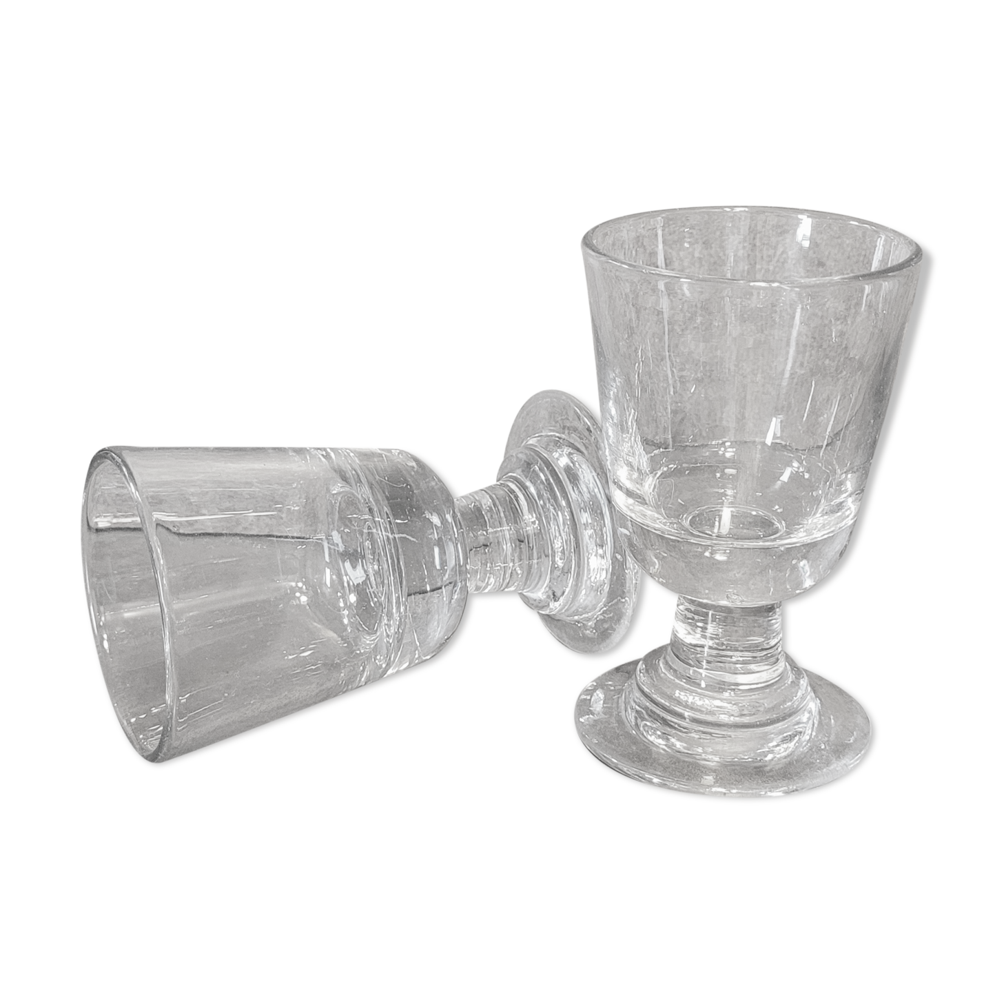 Old vintage blown bistro glasses