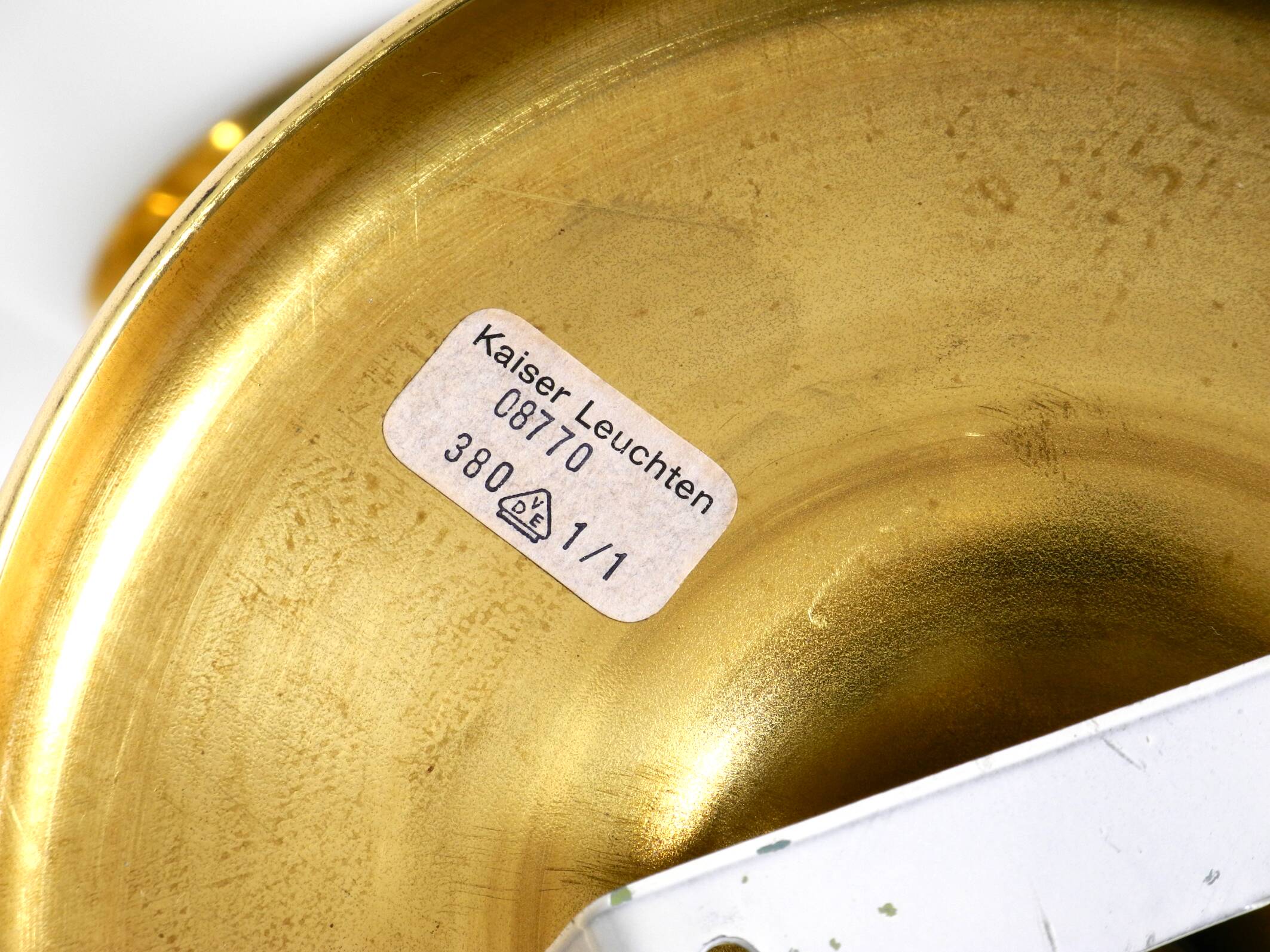 1960s Space Age brass ceiling lamp with 8 glass balls by Kaiser Leuchten