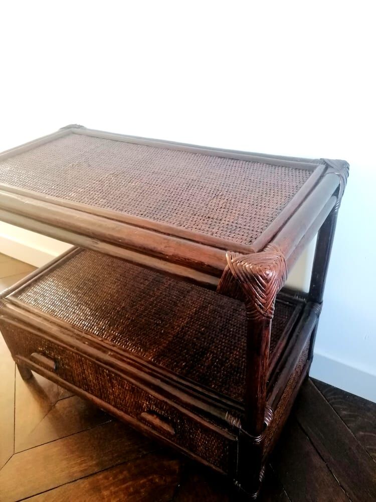 Rattan support cabinet 1960s