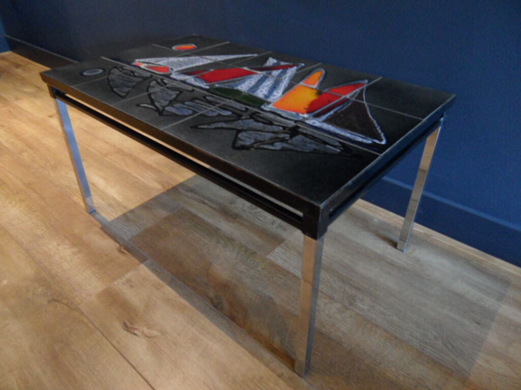 Mid century coffee table with tiles 1960's