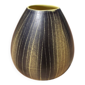 Saint-Clément Vintage Ovoid Vase – 1950s/60s Ceramic – Numbered
