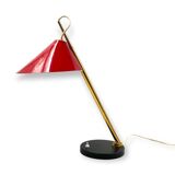 Mid-century red table lamp, Lumen Italy 1960s