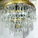 3-light bronze crystal ceiling light