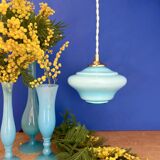 Vintage blue opaline suspension globe