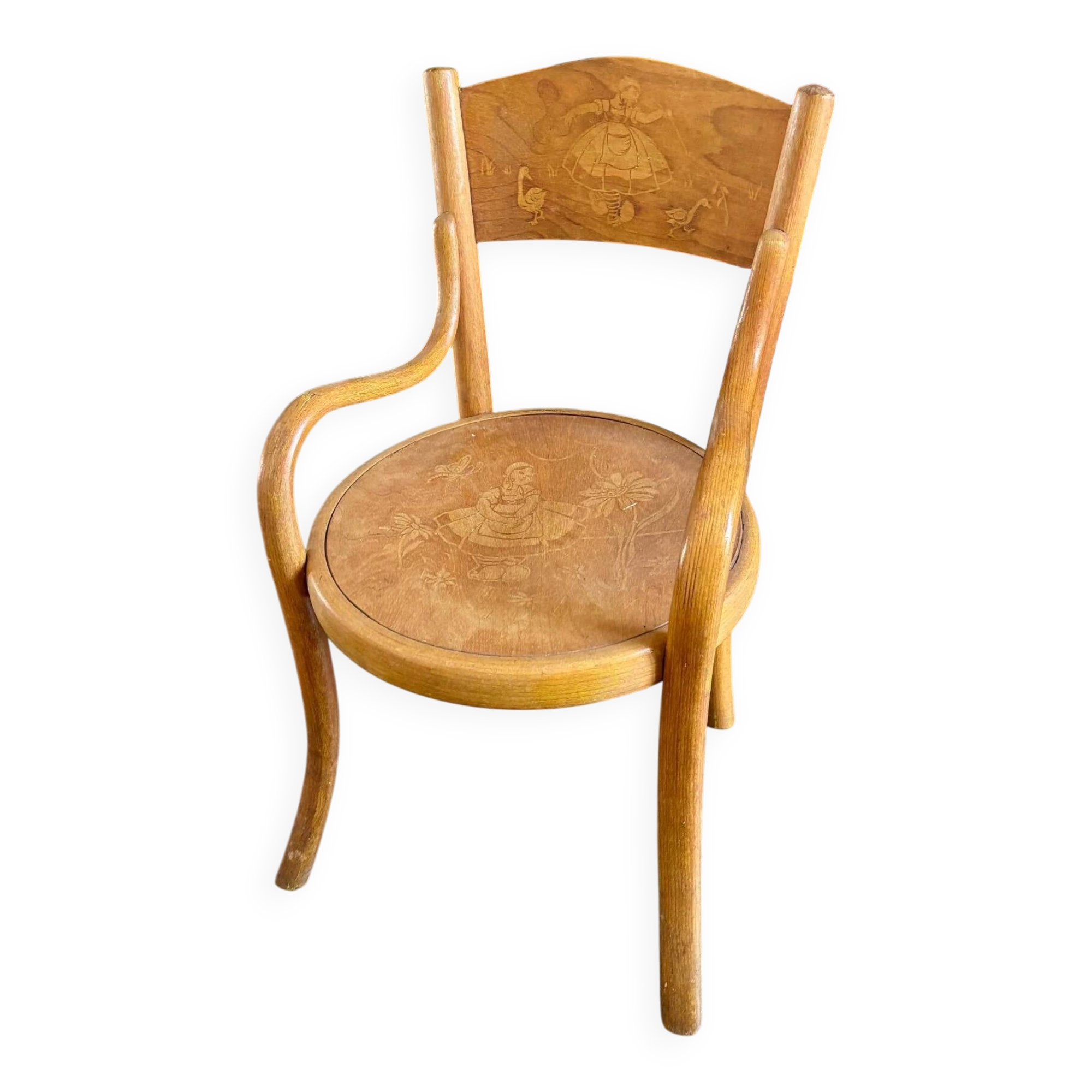 Fischel children's armchair in bent beech wood