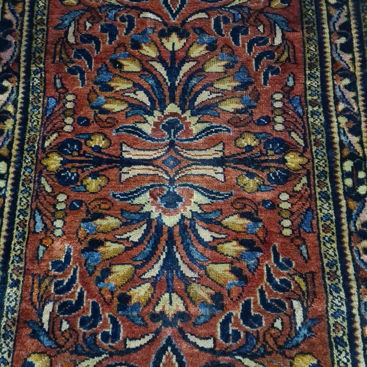 Persian Hand Knotted Half Silk Rug, mid 20th century.